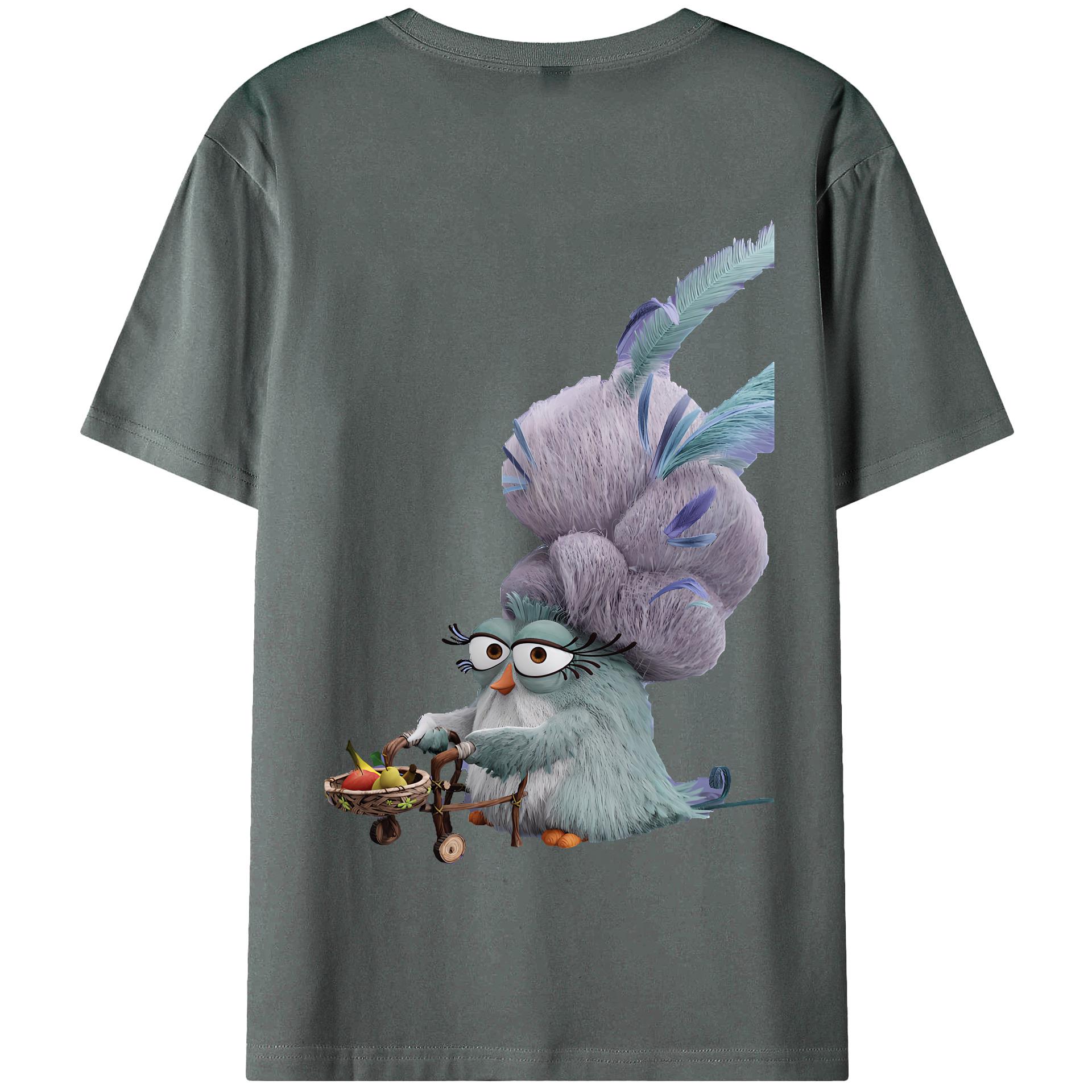 （画像用） Angry Birds アングリーバード 綿100％半袖Tシャツ（背面プリント）